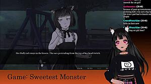 Vtuber LewdNeko Plays Sweetest Monster in Hot Anime Action