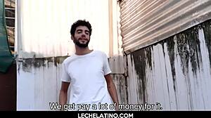 big dick latinos hot gay threesome and facial cumshot