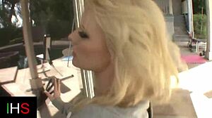 fuck that sexy blonde's pussy and cum on her tits