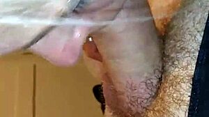 johnny enjoys a subtle blowjob from the blonde beauty