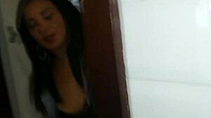 Brazilian latina assfucked on sofa.