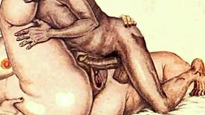 Vintage erotic drawings collection