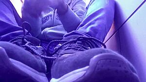 showing my new pink socks and tired feet