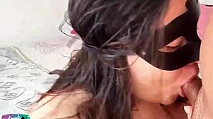 naughty latina sucks mom's new boyfriend's cock with natural tits