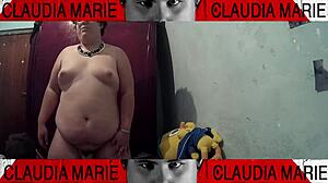 Tasting vaginal fluids between fat woman's thighs