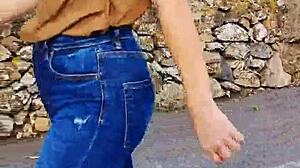 Sexiest braless walk on public street