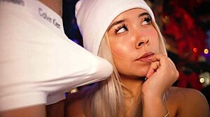 Latina Couple Webcam Fun With Blonde