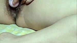 asian babe with big tits masturbates wet pussy using toys, feels so good