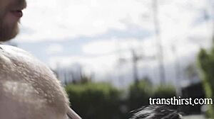 Hot & Pretty Tranny Fucks 2 Dudes Playing Ball