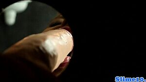 gloryhole eurobabe gets sprayed with hot jizz 😍