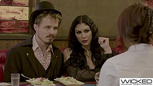 wicked magician couple makes asian waitress watch our intense banging