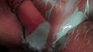 Oily wife turns messy while getting pounded hard