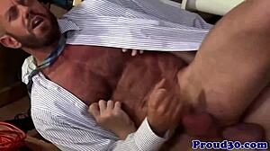 Mature gay teacher gets assfucked by trashman at school