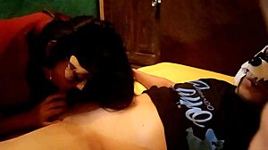 Mother-in-law teaches stepson to control orgasm during intense blowjob