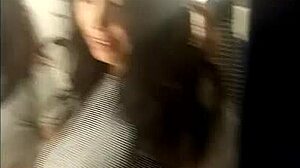 sarah rosa trying clothes in the store dressing room, cute and voyeuristic