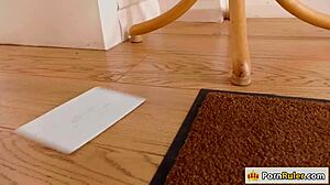 Slutty Brunette Babe Rides Landlord's Big Cock in Wild 3some