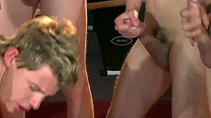 Sucking all those cocks in the group bang