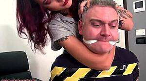 Hot tattooed redhead femdom hand over mouth facesitting armpit smelling - trailer