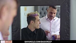 Hot big dick stepdad intensely fucks his teen stepson in hardcore gay sex