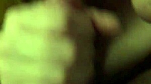 Redhead amateur sucks and licks balls in handjob session