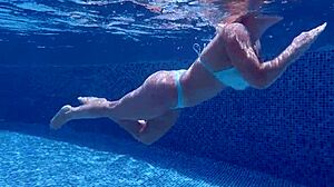 Roughly banging a stranger by the pool outdoors