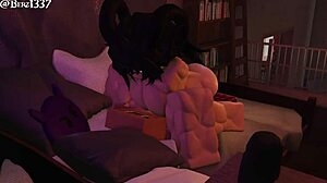 3D Cartoon Femdom Rough Tits Domination with Cum