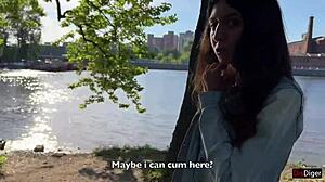 Girlfriend Cums Hard in Public Park with Toy Control