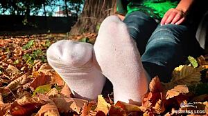 i worship my goddess's feet in socks, teasing toes and legs