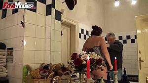 German Amateur Licks And Blows Cock Before Cum On Panties In Lingerie