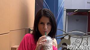 Barely Legal Petite Teen Licks Balls, Fucks In POV With Small Tits