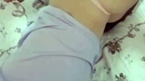 Young Asian girlfriend bent over in doggystyle with wet pussy