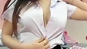 Khmer student strips down for camera