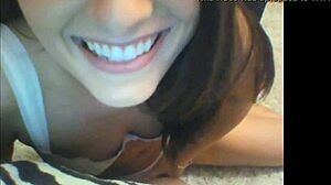 Hey, check out this sexy coed ripping clothes on cam for teasing striptease.