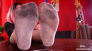 i worship my goddess's feet in socks, teasing toes and legs