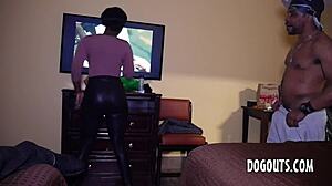 more ass training for this eager ebony slut, getting her ready for rough gangbang action