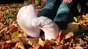 i worship my goddess's feet in socks, teasing toes and legs