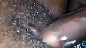 Ebony wife spreading sweet pussy