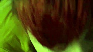 Redhead amateur sucks and licks balls in handjob session