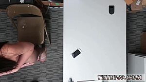 fake cop's first time with ebony teen in hotel office