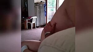 I relax on the sofa as my boyfriend fucks me to orgasm.