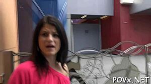 Barely Legal Petite Teen Licks Balls, Fucks In POV With Small Tits