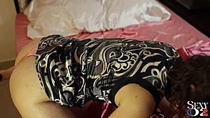 french amateur in pink satin panties uses toys.