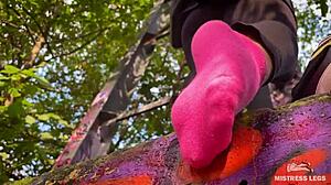 i worship my goddess's feet in socks, teasing toes and legs