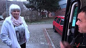 Busty Milf Whore Gets Cum-Covered in Van