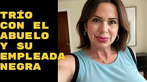 tuve un trio rico con viejo y empleada ebony 😍