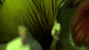 Redhead amateur sucks and licks balls in handjob session