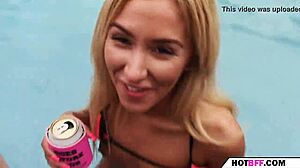 A Day of Summer with Horny Brunette Babe in College Orgy