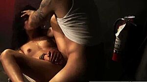 Gina Valentina is bound in BDSM, petite and tattooed.