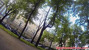 cocksucking babe gets pov fucked in doggystyle on spycam