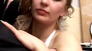 cara wiped the bosss penis on her pussy before pushing the cat in